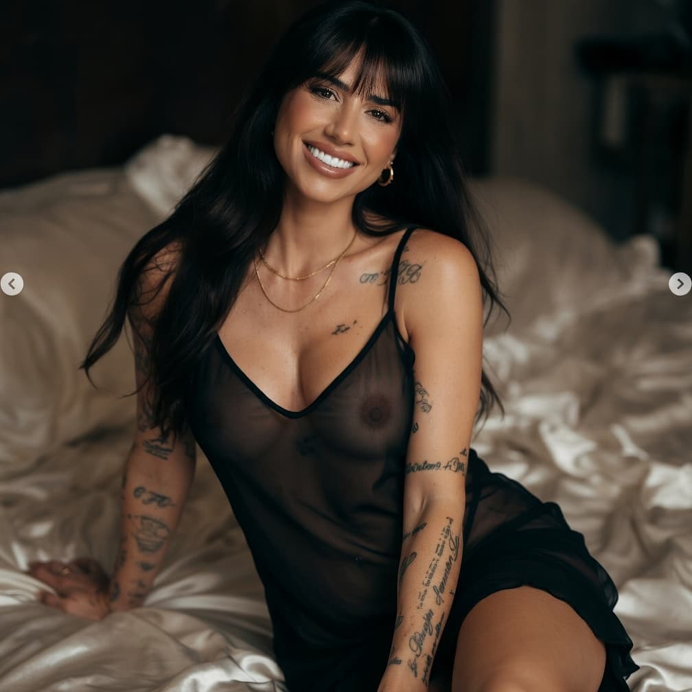 AI Generated - Paula commands the boudoir in a sheer see-through 