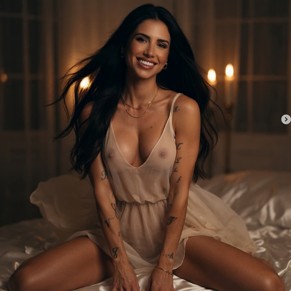 AI Generated - Silhouetted by candlelight in a diaphanous dress, 