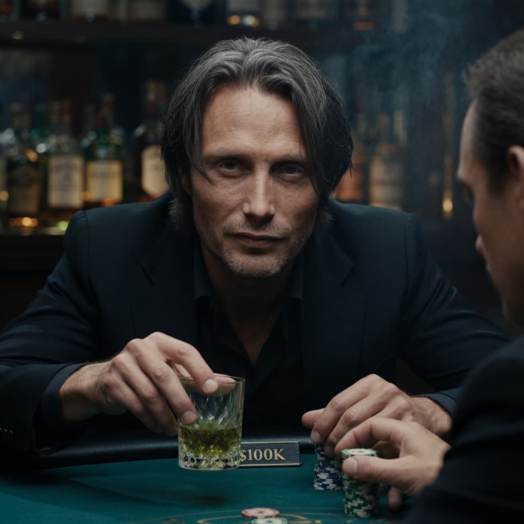 AI Generated - In a dimly lit casino backroom at midnight, Maks l